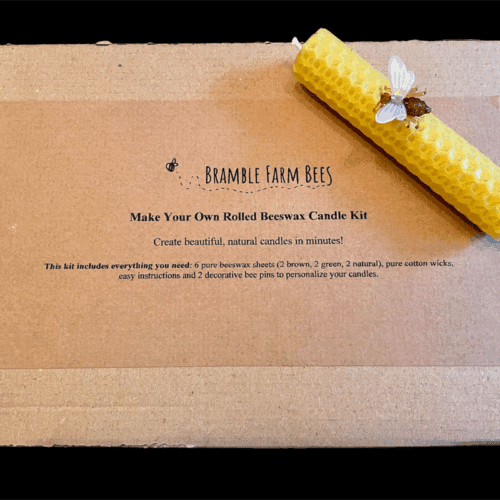 DIY beeswax candle making kit with sheets and wicks