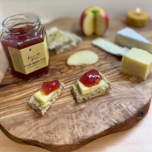 Homemade crab apple jelly made with raw Kent wildflower honey