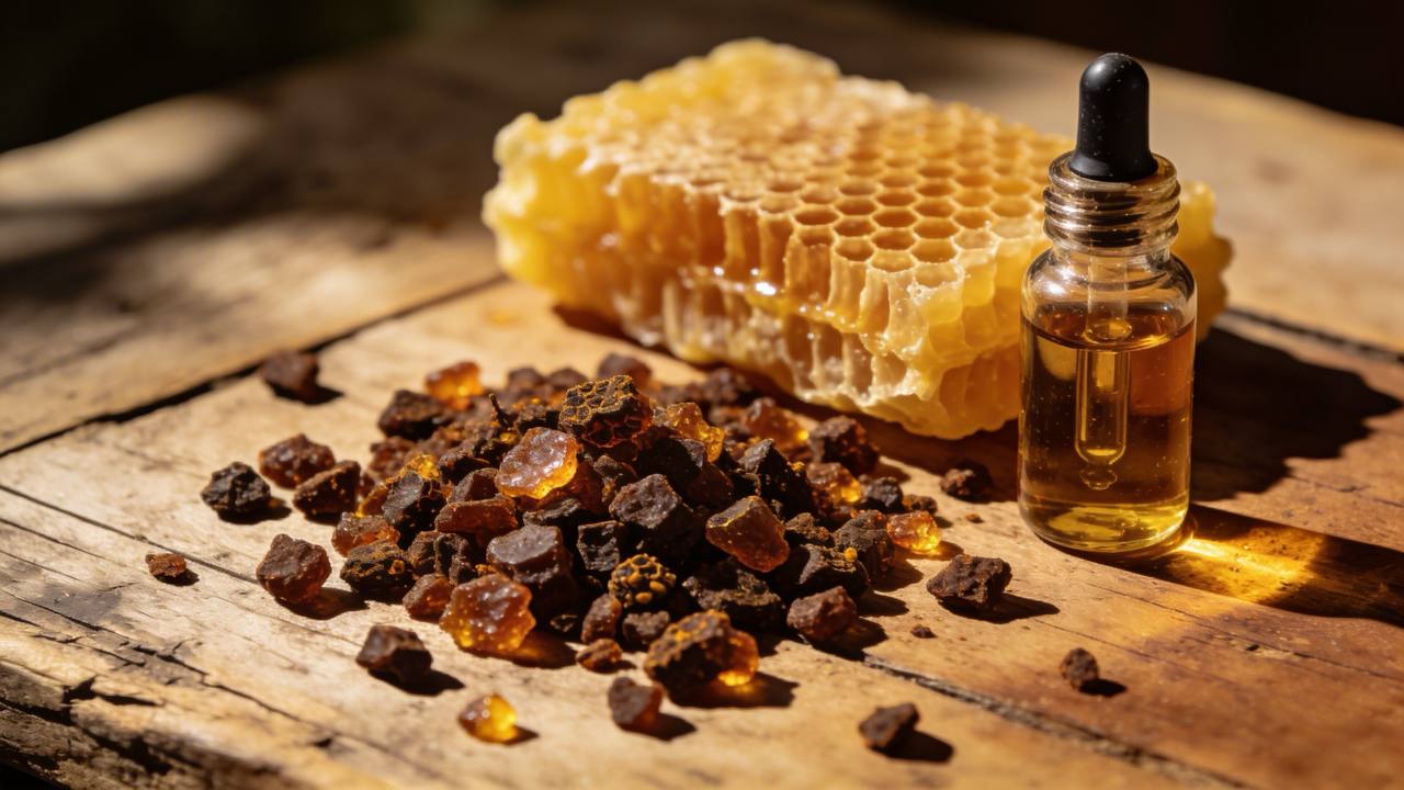 Propolis resin and beeswax