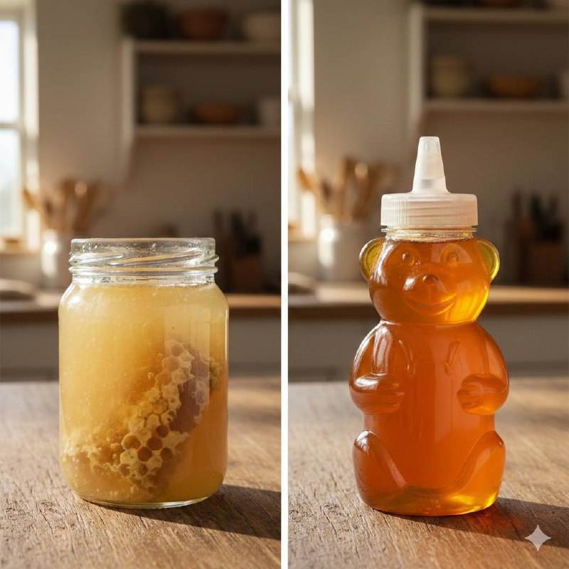 Raw vs processed honey comparison